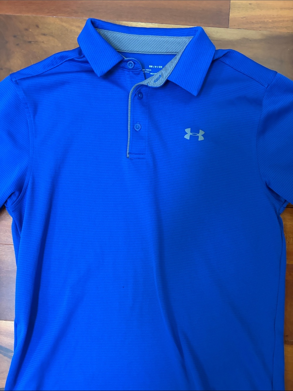Under Armour Men’s Royal Blue Polo with Gray Logo Trim
